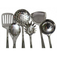 7 Piece Kitchen Tool Cooking Utensils/Serving Spoons-Silver