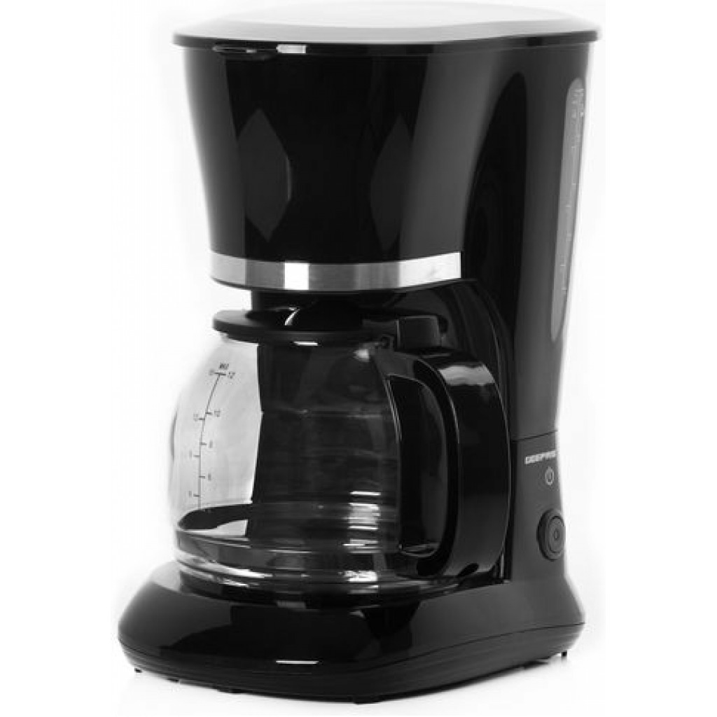 Geepas GCM6103 Electric Coffee Maker, 1.5 Litres - Black