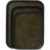 3 Piece Non Slide Rubber Serving Trays-Black.