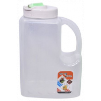 Plastic Water Fridge Bottle with 4 Glasses, 4L - Green