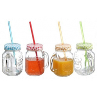 6 Pieces Of Juice Glass Mason Jars Cup Mugs- Colorless