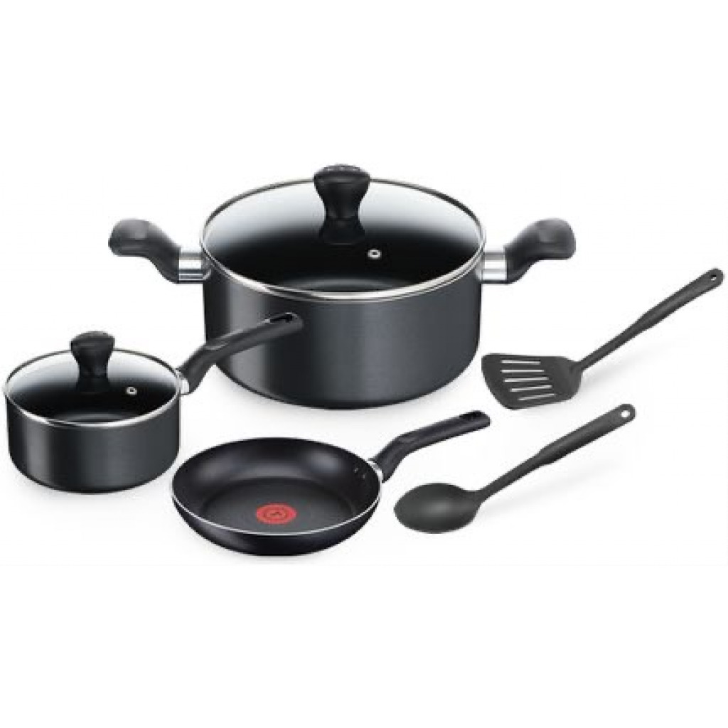 Tefal Super Cook 7Pieces Cookware Set B459S784- Black