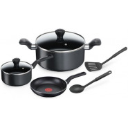 Tefal Super Cook 7Pieces Cookware Set B143S744- Black Cookware Sets