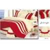 1 Duvet Cover, 2 Pilow Cases & 1 BedSheet - Cream, Red