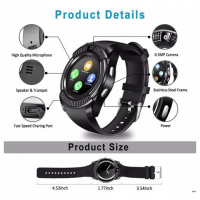 Unisex Advanced Intelligent Multi-functional Touch Screen Bluetooth Smartwatch / Wristband - Black