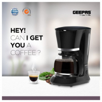 Geepas GCM6103 Electric Coffee Maker, 1.5 Litres - Black