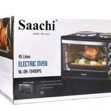 Saachi NL-OH-1946HPG 45 Litres Electric Oven Cooker With 2 Hot Plates- Black Electric Cookers