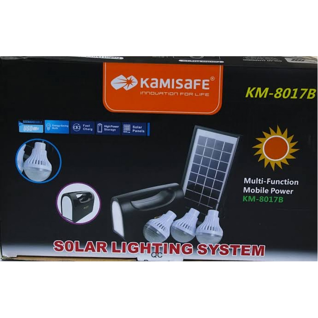 Kamisafe KM-8017 Lighting Solar Kit - Black