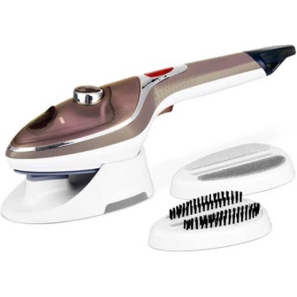 Saachi Handheld Fabric Steam Iron, Ceramic Soleplate, NL-IR-389C (Brown) 1 43E3D4B5 22CE 4B5F A3B8 A55E7D48DC4A