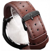 Naviforce Faux Leather Strapped Watch - Brown