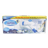 Hurricane Spray Spin Tile Scrubber Floor Mop Cleaner Brush - White,Blue