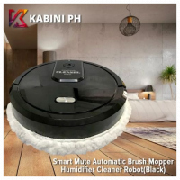 Smart Mute Automatic Brush Mopper Humidifier Cleanel Robot,Black