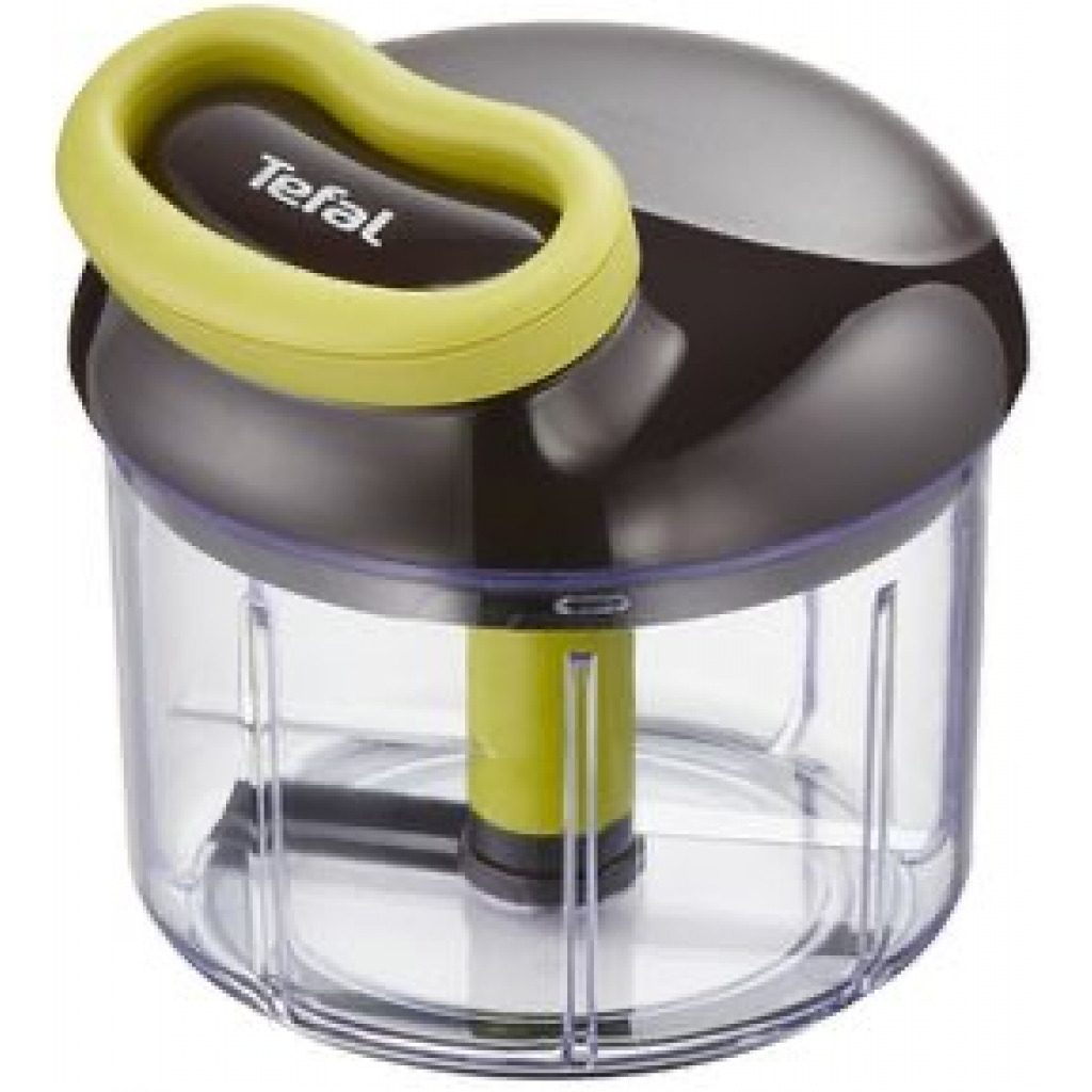 Tefal Manual Food Chopper and Mixer with Stainless Steel Blades for Vegetables, Onions, Herbs and Nuts, 5 Second Chopper, Green - Dark Citronnelle, 900 ml K1320404