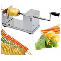 Manual Potato Chips Slicer Spiral Twister Vegetable Cutter, Silver