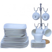 30pcs Ceramic Dinnerset- White Cup & Saucer Sets