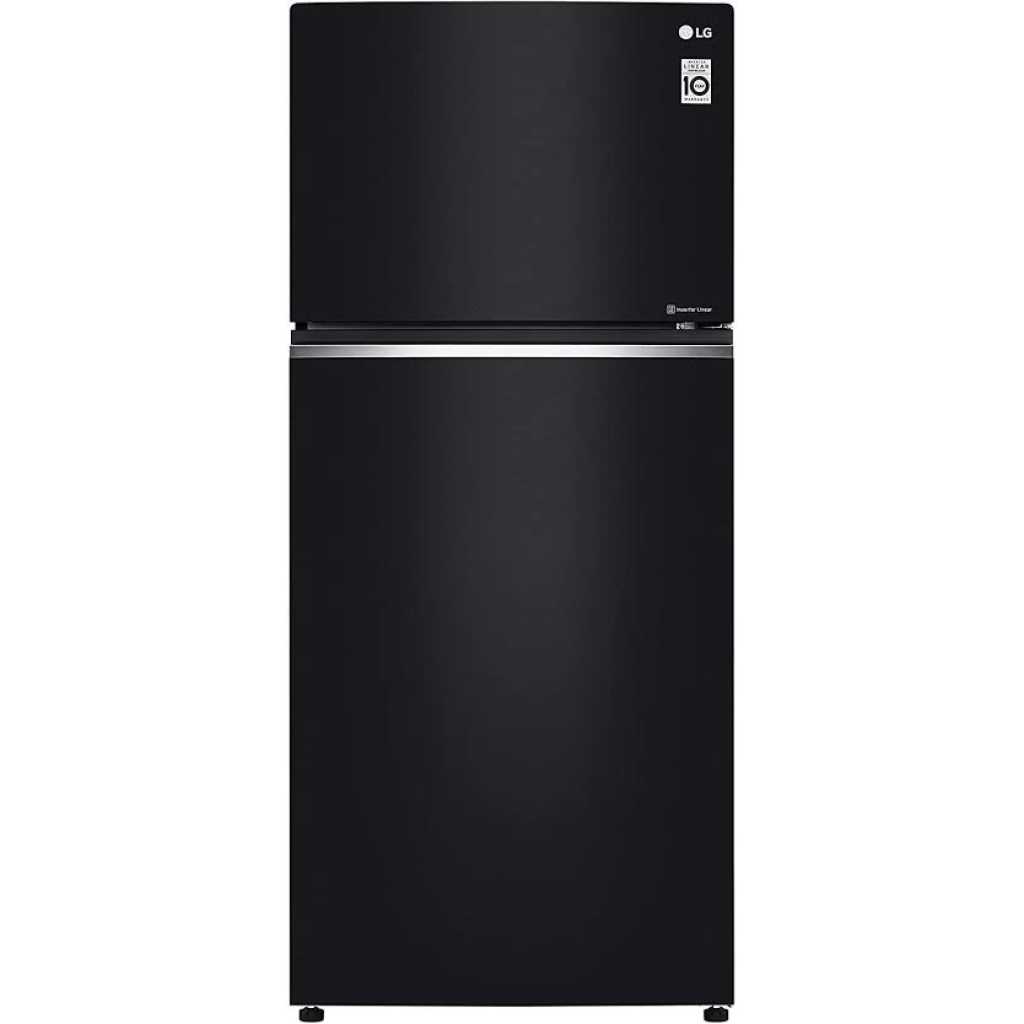 LG 506-Litres Fridge GN-C702SGGU; Black Curved Glass Top Freezer Refrigerator , Net Capa (506),with Inverter Linear Compressor & DoorCooling+