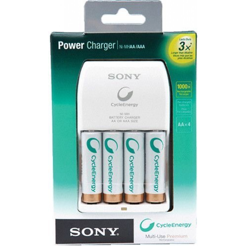 Sony AA Rechargeable Batteries with Charger BCG34HL