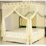 Steel Flat Topped Luxury Mosquito Net – Cream top design may vary