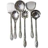 7 Piece Kitchen Tool Cooking Utensils/Serving Spoons-Silver