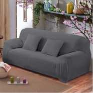 1,2,3 Seater Sofa Slipcover Stretch Elastic Couch Protector Fit Set -Grey