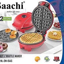 Saachi NL-2M-1545 2 In 1 Donut/Waffle Maker – Red Sandwich Makers & Panini Presses