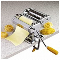 Marcato Pasta Maker Roller Machine, Manual Spaghetti, Noodle Maker Cutter-Silver