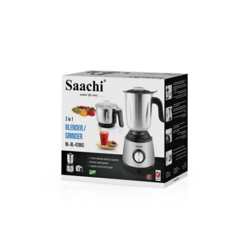 Saachi NL-BL-4396S 2 Speed Control Blender,Grinder, 2Litre-Silver