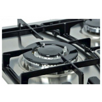 Ariston 90cm Built-In Gas Hob 4-Gas Burners And 1-Electric Plate PH941MSTB, Auto Ignition, Cast Iron Pan Supports - Silver