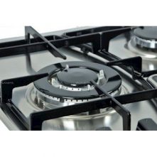 Ariston 90cm Built-In Gas Hob 4-Gas Burners And 1-Electric Plate PH941MSTB, Auto Ignition, Cast Iron Pan Supports - Silver