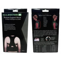 Real Doctors Posture Support Brace- Medium, Black