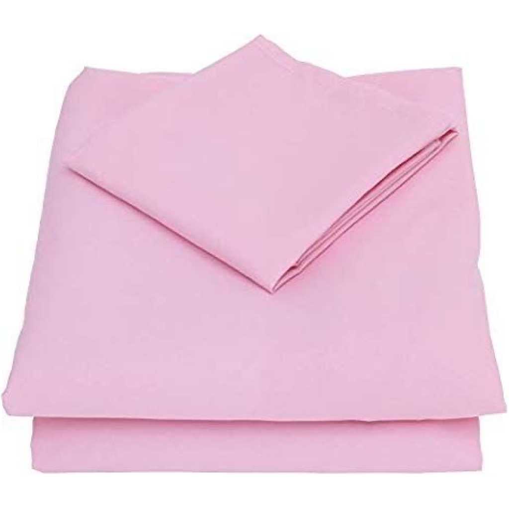 Double Cotton Bedsheets with Two Pillowcases - Pink