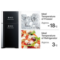 Hitachi Double Door Refrigerator RVG540 - 460 Liters - Glass Grey