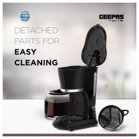 Geepas GCM6103 Electric Coffee Maker, 1.5 Litres - Black