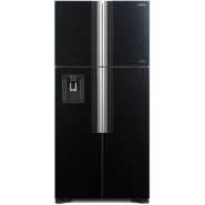 Hitachi 600 - Litres French Door Refrigerator, Inverter Compressor + Water Dispenser RW800PUN7GGR - Glass Black