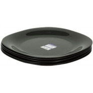 Luminarc 6 Pieces Of Luminarc Square Plain Design Plates – Black Accent Plates