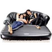 Double Deck Chair Inflatable Air Sofa Bed- Black