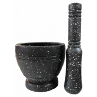 Spice Grinding Granite Mortar and Pestle-Black