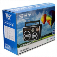 Sky SR-8900BT Battery Operated Rechargeable Bluetooth Radio - (5 in 1) Black