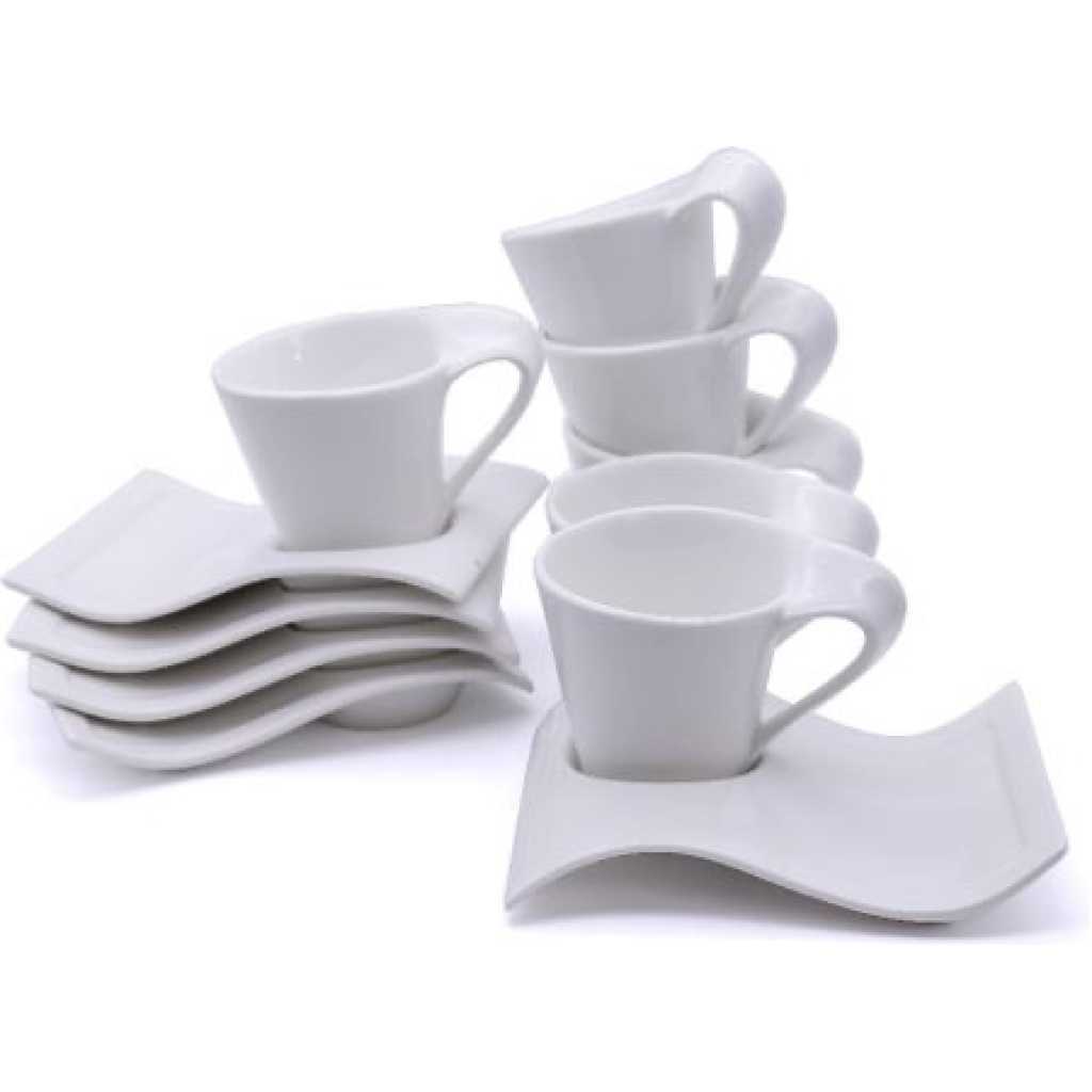 6 Cups And 6 Saucers - White