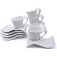 6 Cups And 6 Saucers - White