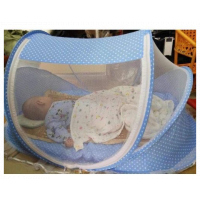 Portable Baby Travel Bed with Mosquito Net - Blue