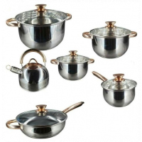 12 Piece Heavy Stainless Steel Saucepans/Cookware - Silver