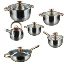 12 Piece Heavy Stainless Steel Saucepans/Cookware - Silver