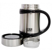 Zego Hot & Cold Vacuum Cup, 480ml - Silver, Black