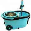 360 Detachable Mop Bucket Set. Wheels Spin Head Noozle Mop Clean Broom - Blue.