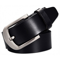 2 Pack of Men's Faux Leather Belts - Black,Brown