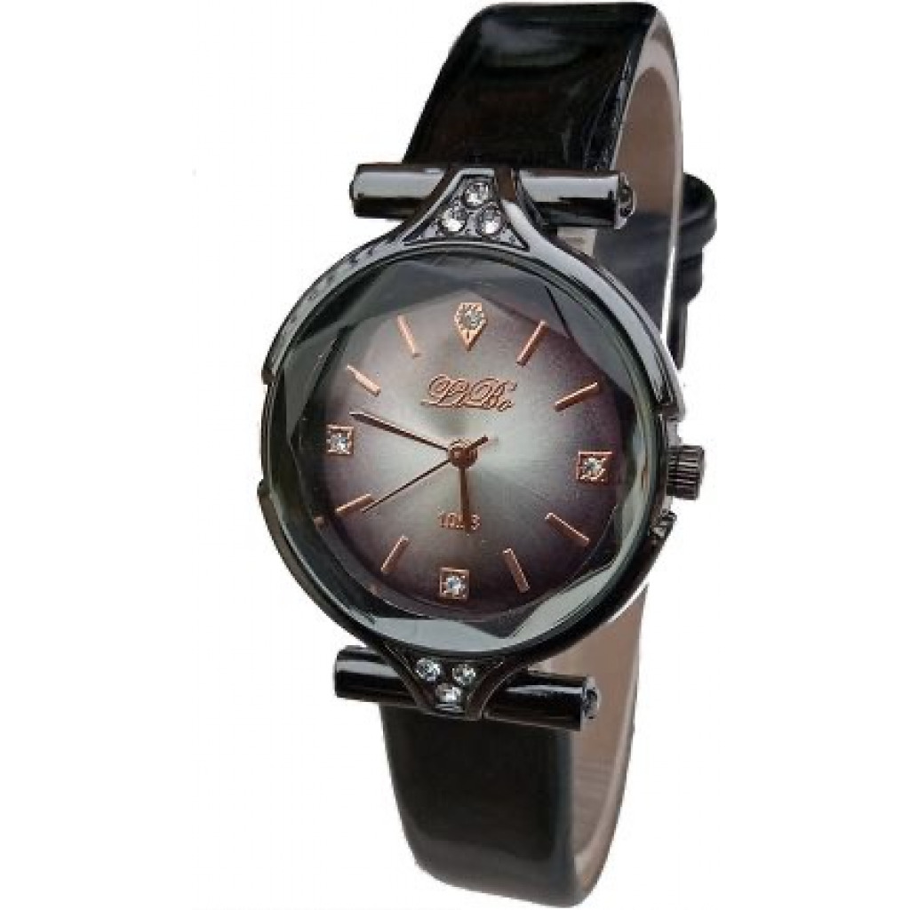 Liba Ladies Diamond Designed Watch - Black