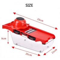 Food Processor Chopper Dicer Multi Blade Mandolin Vegetable Slicer-Red