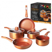 7 Piece Heavy Stainless Steel Saucepans/Cookware,Brown