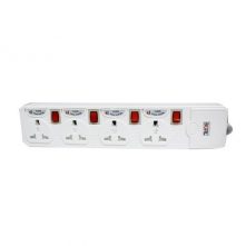 BORL 4 Ways BL-144 Heavy Duty Extension Socket- Surge Protected - White